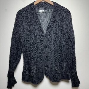 VTG Fantazia Women Velvet Burnout‎ Jacket Medium Black Fairy Grunge Whimsigoth